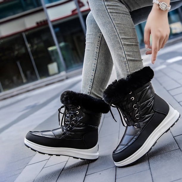 Botas De Nieve De Invierno Botas de plataforma de tobillo para mujer, cómodas botas de nieve planas, regalos para madres amigas DQrwqpou Tenis De Mujer Tenis De Hombre