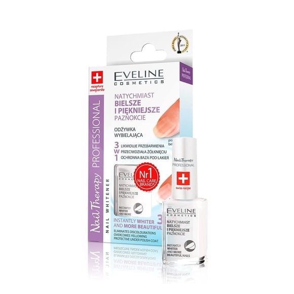 Whitener para uñas Eveline Cosmetics 3 en 1 blanqueador instantáneo