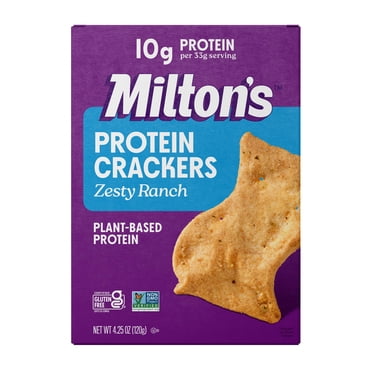 Milton's Zesty Ranch Plant-Based Protein Snack Crackers, Gluten Free, 4.25oz