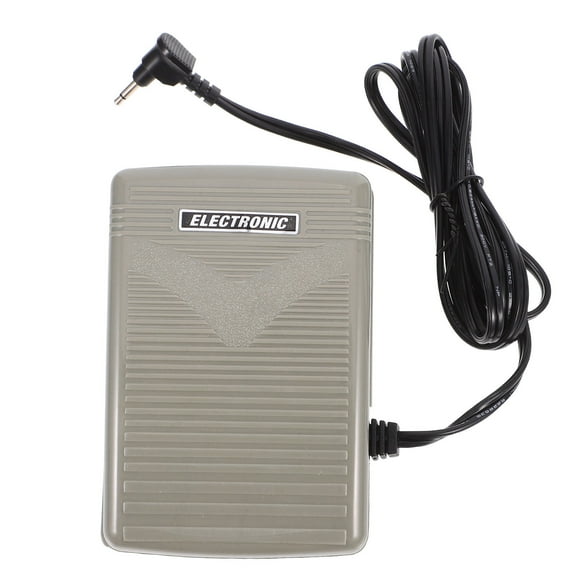 KONTONTY Grey Plastic Sewing Machine Pedal with Single Hole Design for Household Use and Stable Power Supply