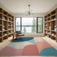 thumbnail image 2 of ODIKA 9'x12' Teal Coral Abstract Geometric 1703 Design Washable Area Rug Modern Artistic Interpretation with Bold Curves Low Pile, Flatwoven, for Great Room, Indoor Concept, Large Living, 2 of 7