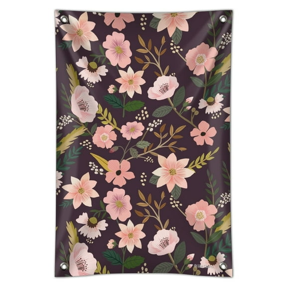 Simona Flowers Floral Pattern Home Business Office Sign