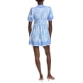 thumbnail image 2 of Sail to Sable womens  V-Neck Puff Sleeve Linen-Blend Ric-Rac Dress, l, 2 of 3