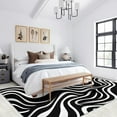 thumbnail image 2 of Black and White Stripes Rug 4x7ft Area Rugs Abstract Wavy Texture Rugs Non Slip Machine Washable Indoor Throw Carpet for Living Room Bedroom Study Office Entrance Foyer, 2 of 6