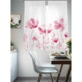thumbnail image 3 of Pink Spring Floral Sheer Curtains 72 Inch Length 2 Panels Set, Watercolor Botanical Summer Flower Voile Window Treatment Rod Pocket Curtains Sheers Drapes for Bedroom/Living Room/Kitchen 52"x72"x2, 3 of 7