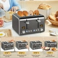 thumbnail image 7 of 4 Slice Stainless Toaster with LCD Display, 7 Shade Settings, Wide Slots, Bagel/Defrost/Reheat Functions, Removable Crumb Tray, 1800W, 7 of 7