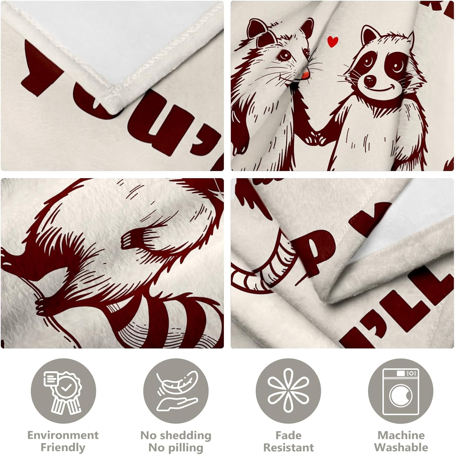 Best Friend Birthday Gifts for Women Friendship, Friendship Gifts for Best Friend Women, Cozy Best Friends Throw Blanket, Cute Raccoon and Opossum Blanket