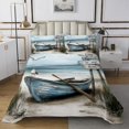 thumbnail image 1 of Erosebridal Retro Boat Pattern Quilt Sets for Queen Size Bed, Rustic Farmhouse Lake House Lodge Cabin Bed Set, Super Cozy 3-Piece, 1 of 5