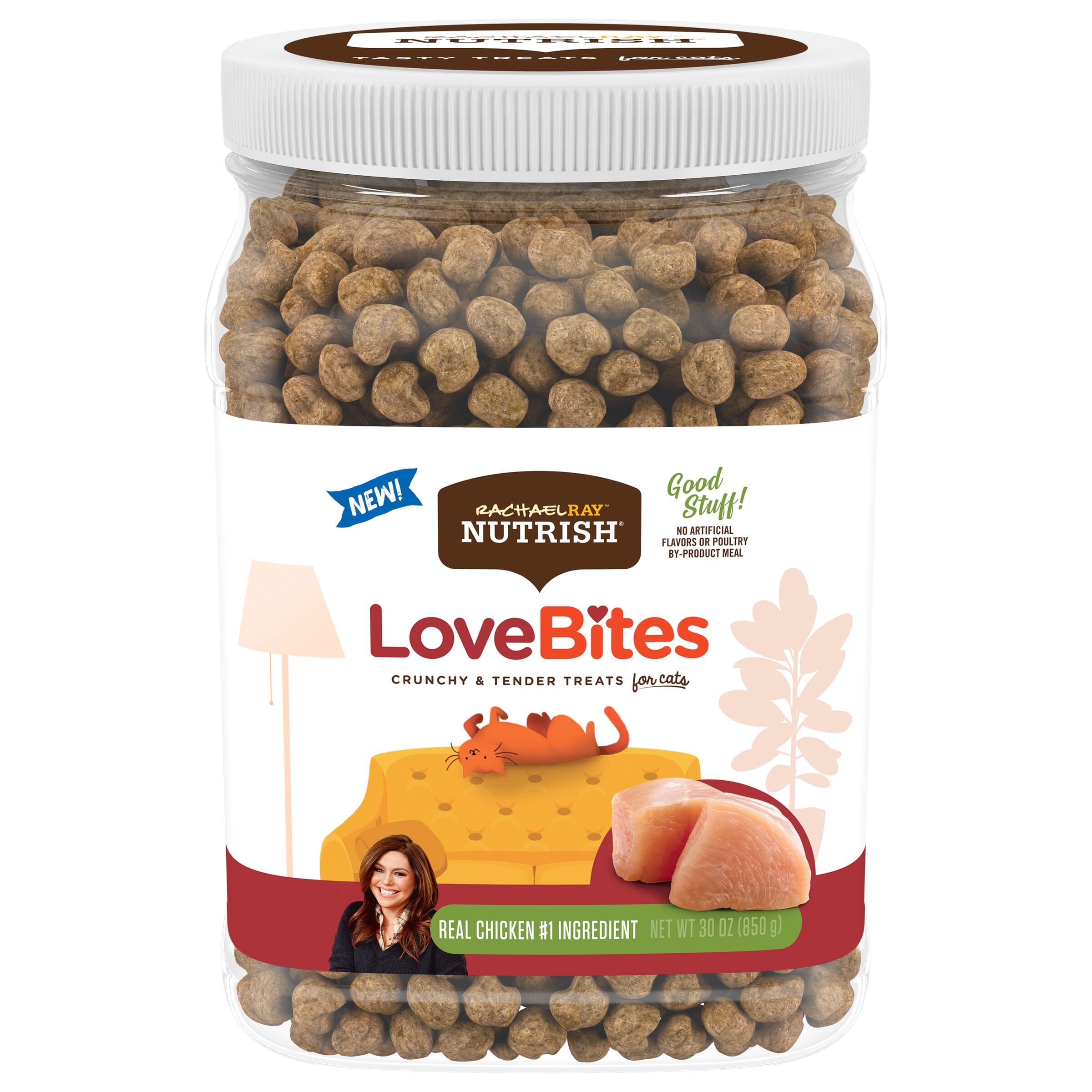 Rachael Ray Nutrish Love Bites Cat Treats, Chicken, 30 Ounce Canister