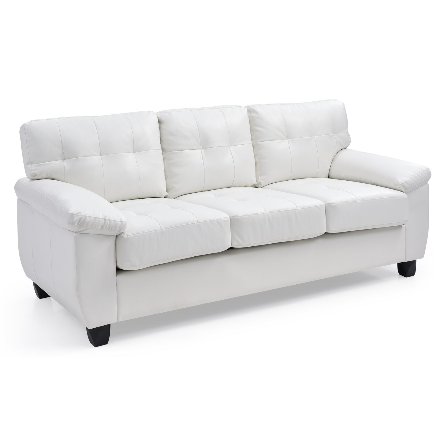 Glory Furniture Gallant Faux Leather Sofa in White