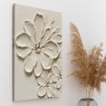 thumbnail image 6 of White Textured Flower Canvas Wall Art, Neutral Floral Abstract Print, Modern Minimalist Flower Artwork, Black and White Botanical Wall Decor for Living Room Bedroom, 6 of 7