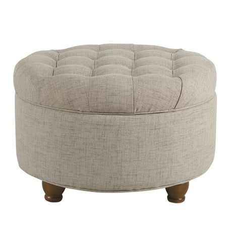HomePop Large Tufted Round Storage Ottoman Multiple Colors
