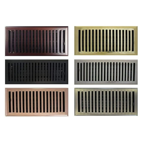 2" x 10" (3.375" x 11.25" Overall) Antique Brass Plated Contemporary Register with Damper (HVAC Vent Cover)