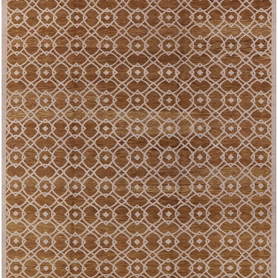 Ahgly Company Machine Washable Indoor Square Industrial Modern Mahogany Brown Area Rugs, 3' Square