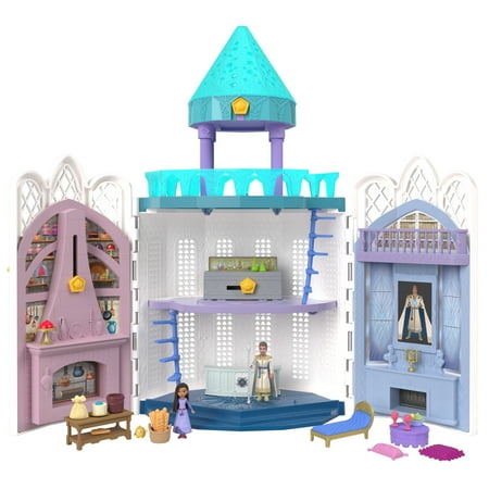 Disney’s Wish Rosas Castle Playset Dollhouse with 2 Posable Mini Dolls Star Figure & 20 Accessories