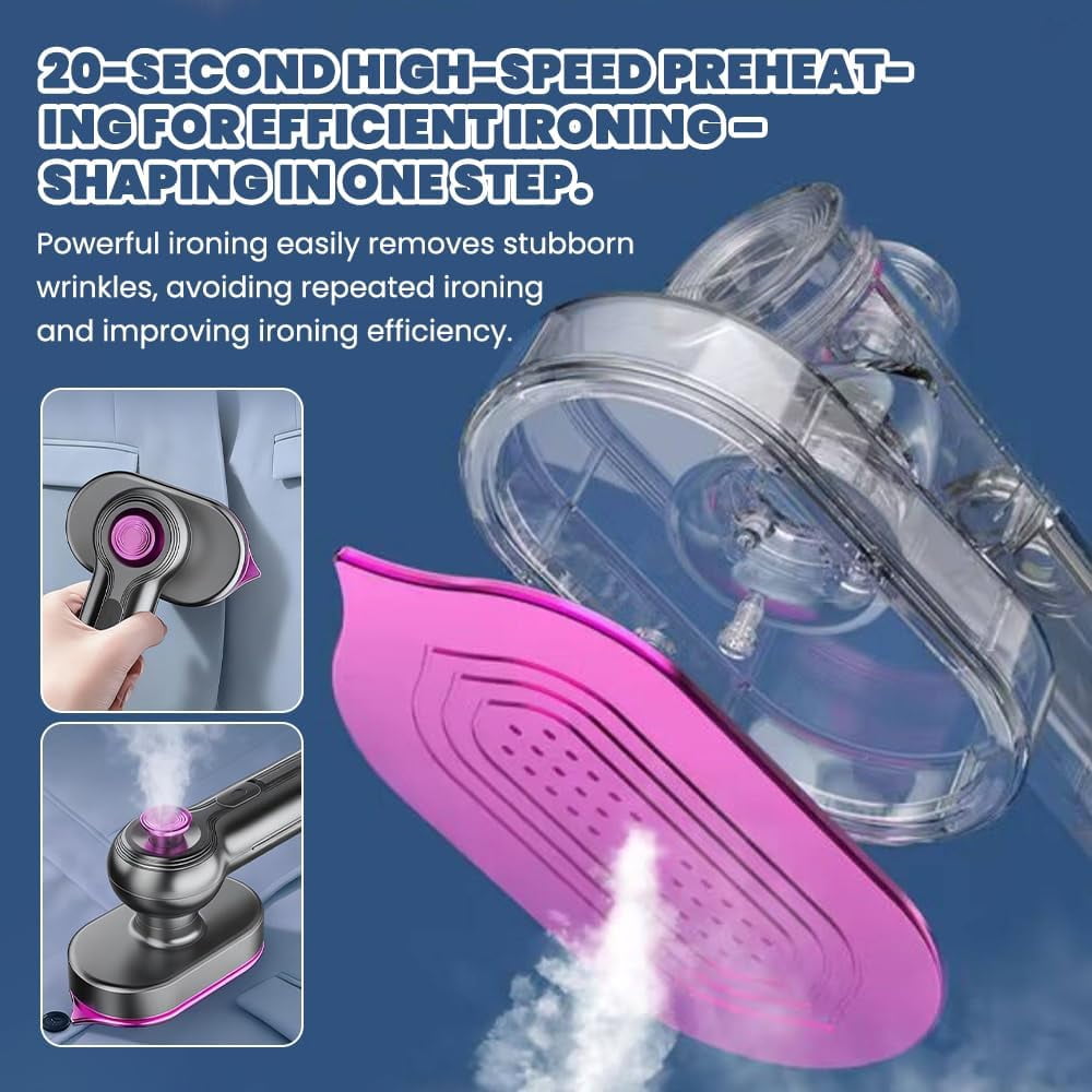 Portable Handheld Garment Steamer for Clothes, Fast Heat Up Travel Steamer with Continuous Steam, Compact Clothes Steamer for Home and Travel, Wrinkle Remover for Fabrics Curtains
