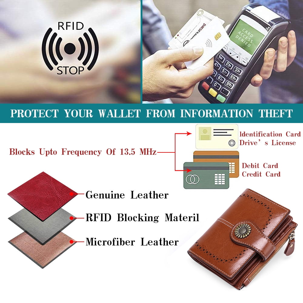 Buy SENDEFN Small Women Wallet Genuine Leather Bifold Purse RFID ...