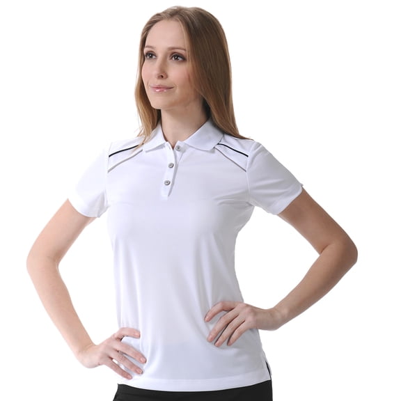 Monterey Club Women's Double Shoulder Lines Contrast Golf Polo Shirt #2288