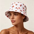 thumbnail image 4 of PureCasa Unisex Bucket Hat Holiday Cute Bucket Hat Beach Outdoor Travel Hiking Beach Caps Sun Hat for Party, 4 of 5