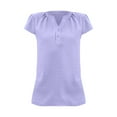 thumbnail image 4 of NJGRAE Womens Plus Size Tops Thermal Lined Winter T-Shirts Chiffon Tops for Women Cute Cap Sleeve Dot Tops Button Down V Neck Loose Blouse Solid Color Shirts Gym Workout Fitted Tees S, 4 of 5