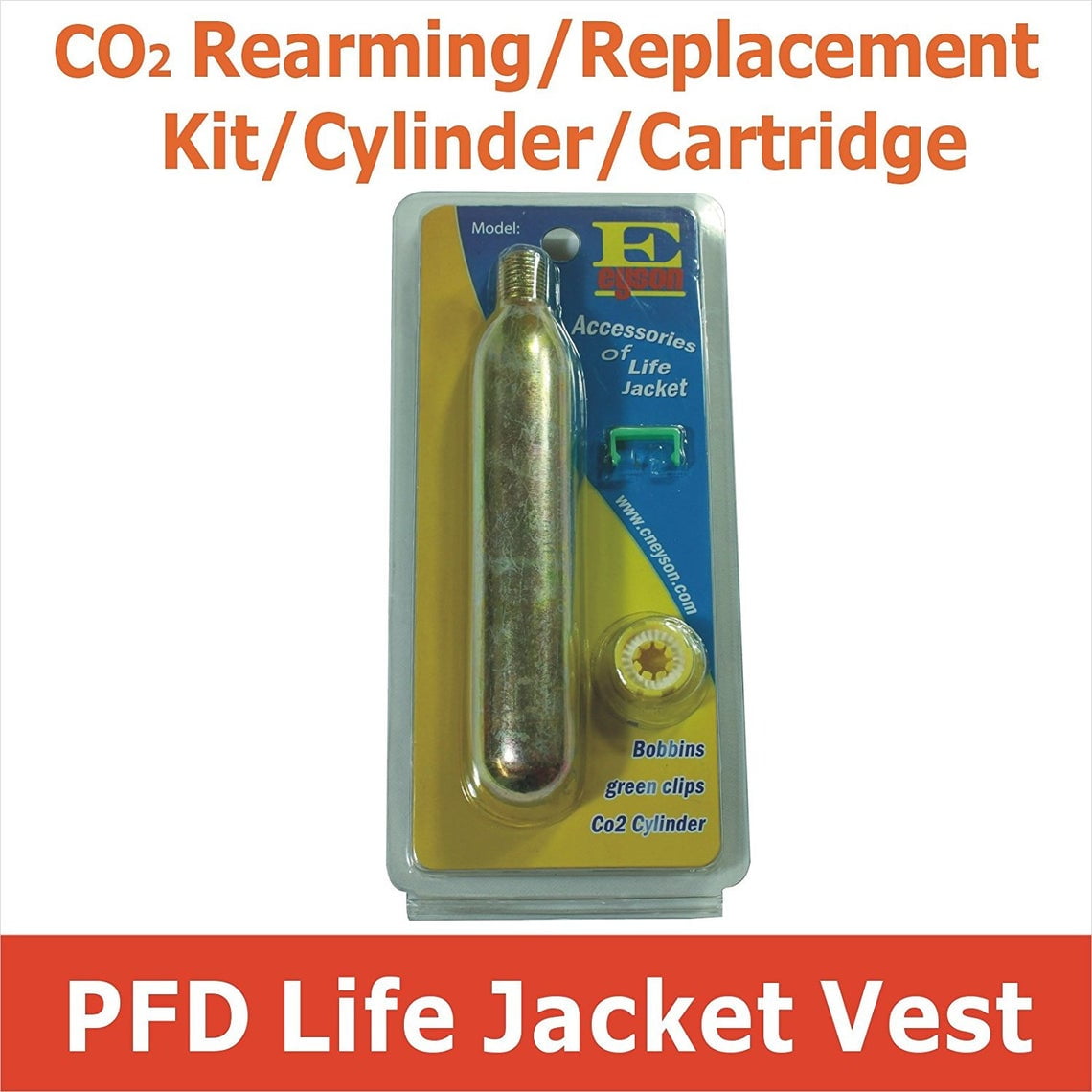 33g A/M Inflatable Life Vest CO2 PFD-Rearming Kit Cartridge Cylinder Replacement 