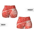 thumbnail image 3 of Rocae Beef Steaks for Women's Quick-Dry Running Shorts,Ladies Active Athletic Apparel Yoga Workout Gym Running Volleyball Spandex Shorts Large, 3 of 9