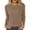 502_Khaki, variant on QASIEATN Sweaters for Graceful Women Fashion, Autumn Solid Color Round Neck Strip Bottom Loose Casual Seven Quarter Sleeve Top, Womens Fall Tops