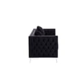 thumbnail image 3 of Contemporary Home Living 7' Charcoal Black Solid Velvet Modern Style Sofa, 3 of 4