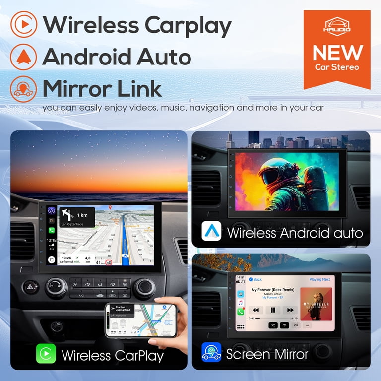 Hikity Autoradio 1 DIN Apple Carplay Android Auto Bluetooth, 5 Poste Radio Voiture Écran