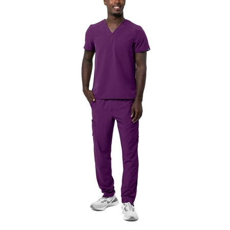 

Adar Addition Go-Basic Scrub Set For Men - Classic V-Neck Scrub Top & Cargo Scrub Pants