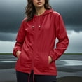 thumbnail image 4 of Admvng Womens Rain Jacket Plus Size Lightweight Waterproof Zipper Hooded Jacket Raincoat Jacket with Pockets S-5XL, 4 of 7
