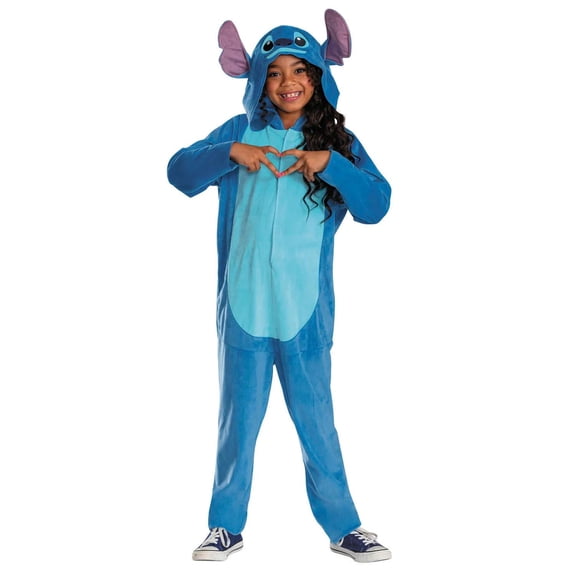 Disney Kids' Stitch Halloween Classic Costume Jumpsuit - Blue Small 4-6