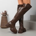 thumbnail image 6 of Xfvqtps Womens Thigh High Boots Zippeer Back Thick Sole Round Toe Faux Leather over the Knee Boots, 6 of 9