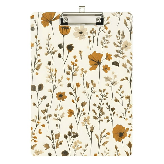 FORMRS Acrylic Clipboard with Low Profile Clip Standard A4 Letter Size, 12.5" x 9", Minimalist Flower Pattern