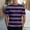 Purple, variant on Casual Shirts Mens Short Sleeve Striped Black White Cotton Summer Holiday Travel Basic Pullover Crew Shirt