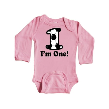 

Inktastic First Birthday Soccer 1 Year Old Boy Gift Baby Boy or Baby Girl Long Sleeve Bodysuit