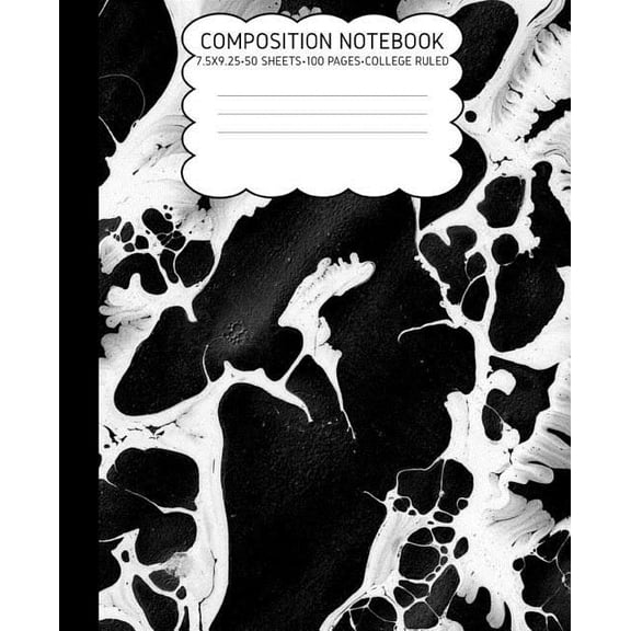College Ruled Composition Notebook: Marble Cute Composition Notebook College Rule 7.5 X 9.25 100 Pages (Paperback)