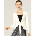 thumbnail image 3 of Cardigan Dobladillo Rizado RebeDe Punto Frente De CorbaPaMujeres blanco L, 3 of 6