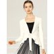thumbnail image 3 of Cardigan Dobladillo Rizado RebeDe Punto Frente De CorbaPaMujeres blanco L, 3 of 6