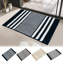 Bathroom Rugs Non Slip Washable 24" x 16", Extra Soft and Absorbent Bath Rugs for Bathroom, Shaggy Microfiber Striped Bath Mats, Bathroom Floor Mat for Tub, Shower, Bedroom