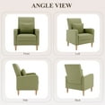 thumbnail image 6 of Single Sofa Armchair — Upholstered Lounge Seat with Removable Pillow and Sturdy Wood Legs, Green, 6 of 9