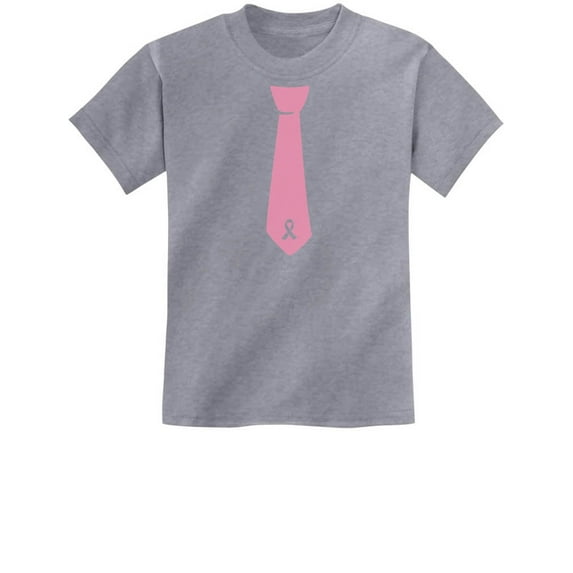 Tstars Boys Unisex Breast Cancer Awareness Shirts Pink Ribbon Tie Pink Ribbon Cancer Support Ribbon Apparel for Boys Youth Kids Graphic T Shirt