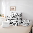 thumbnail image 6 of Manfei Teens Children Cartoon Ribbon Bowtie 7-Piece Bedding Comforter Set,Black White King Bedding Sets,Love Heart Print Ultra Soft Bed Sheets,Ultra Soft Home Decor, 6 of 8