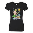 thumbnail image 2 of Wild Bobby Betty Boop Island Girl Paradise Betty Boop Womens Slim Fit Junior Tee, Black, Small, 2 of 5
