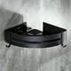 thumbnail image 5 of Rincón de baño estante Triangular inodoro Rack Organizador Drenaje ahorro de espacio Punch-Free / Punzonado Soporte de baño con perchas Negro Inevent HA011416-01B, 5 of 7