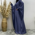 thumbnail image 4 of HJYCHN Elegant Women Abaya Prayer Dress with Hooded Hijab Kaftan Arab Robe for Daily Wear Blue One Size, 4 of 7