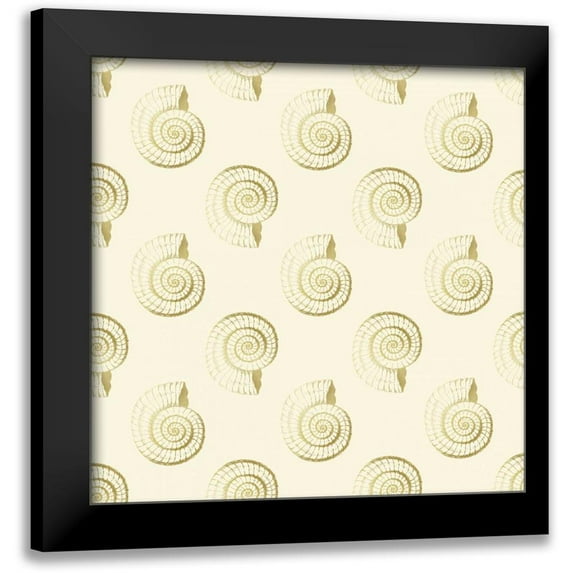 Murdock, Ramona 12x12 Black Modern Framed Museum Art Print Titled - Golden Shell Pattern