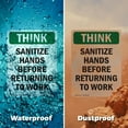 thumbnail image 6 of (2 Pack) Sanitize Hands Before Returning To Work OSHA Think Sign 12 Inch X 18 Inch Indoor / Outdoor Rust-Free Aluminum Metal Signs for Workplace, Workshop, and Construction Site, Made, 6 of 8