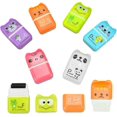 thumbnail image 1 of 6 pcs Cute Pencil Erasers, Cartoon Animal Theme Rolling Colorful R, 1 of 5