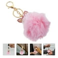 thumbnail image 2 of GOOHOCHY Llavero de bola mullida con perlas incrustaciones de cadena de llavero para el bolso de las mujeres / teléfono móvil / colgante del coche (rosa), 2 of 7